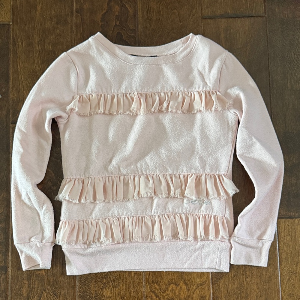 Bebe Light Pink Ruffle Sweatshirt